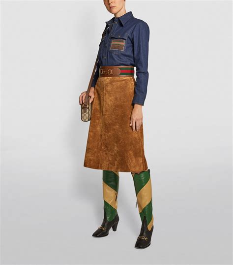 gucci suede skirt|gucci pleated skirt.